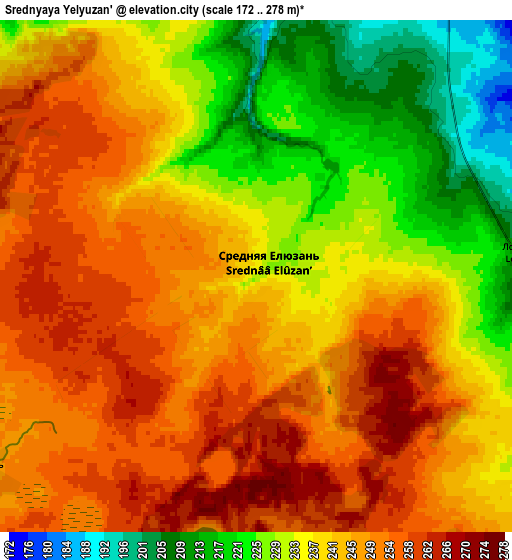 Zoom OUT 2x Srednyaya Yelyuzan’, Russia elevation map