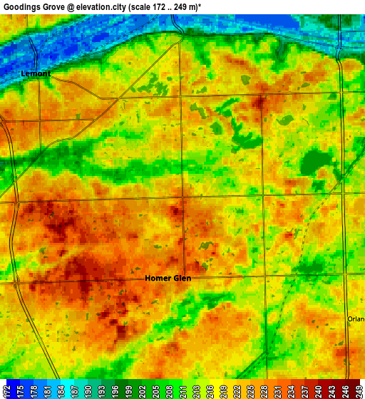 Zoom OUT 2x Goodings Grove, United States elevation map