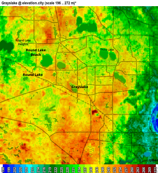 Zoom OUT 2x Grayslake, United States elevation map