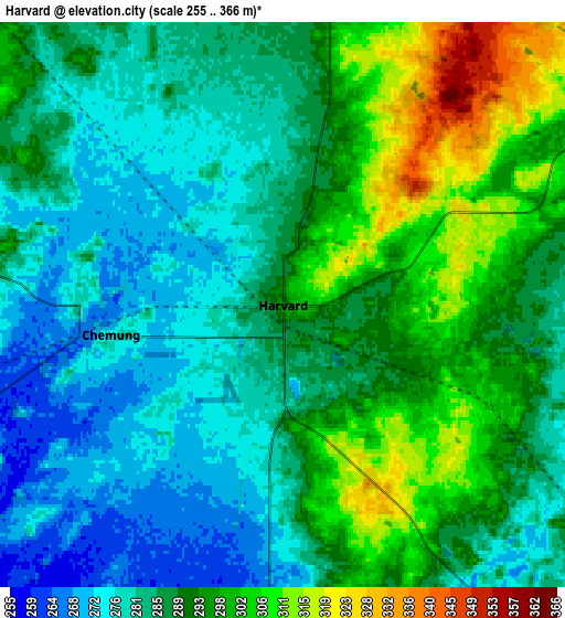 Zoom OUT 2x Harvard, United States elevation map