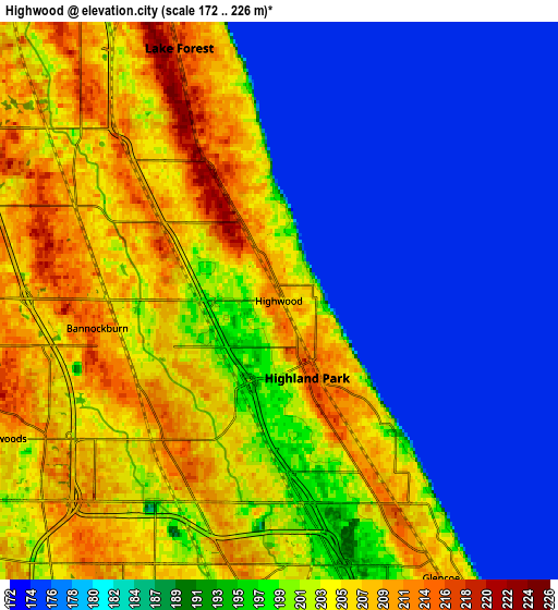 Zoom OUT 2x Highwood, United States elevation map