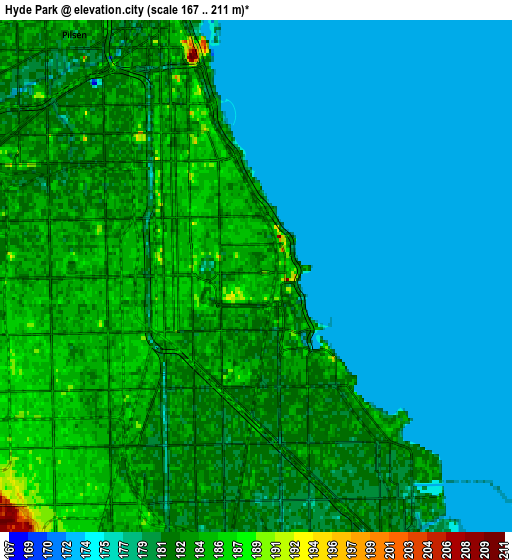 Zoom OUT 2x Hyde Park, United States elevation map