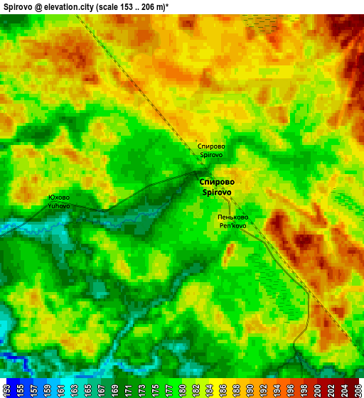 Zoom OUT 2x Spirovo, Russia elevation map