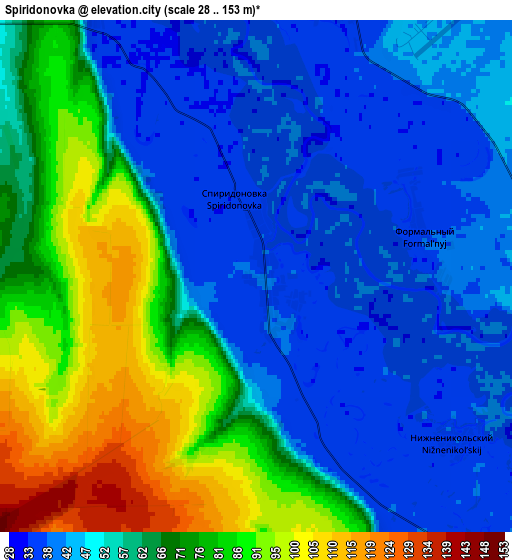 Zoom OUT 2x Spiridonovka, Russia elevation map