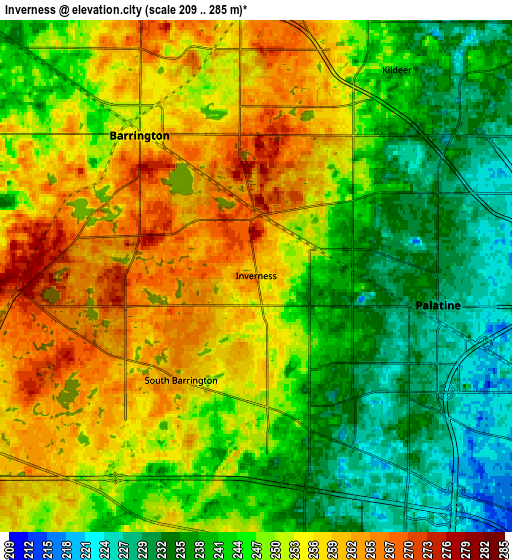 Zoom OUT 2x Inverness, United States elevation map