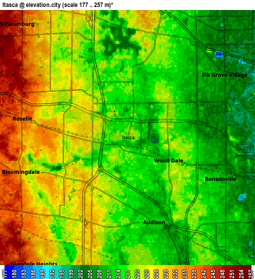 Zoom OUT 2x Itasca, United States elevation map