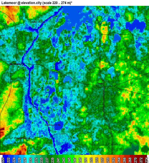 Zoom OUT 2x Lakemoor, United States elevation map