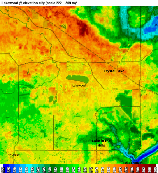 Zoom OUT 2x Lakewood, United States elevation map