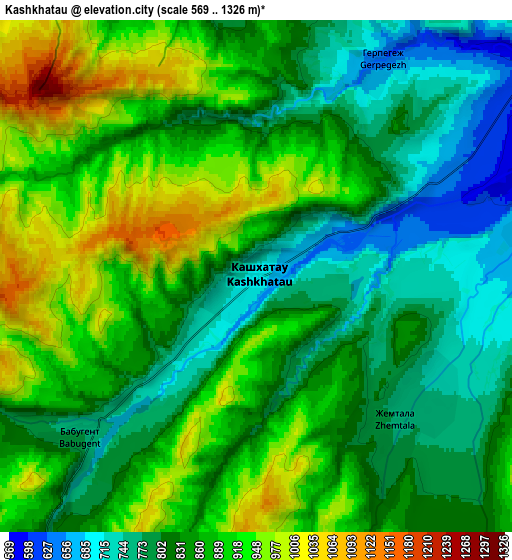 Zoom OUT 2x Kashkhatau, Russia elevation map