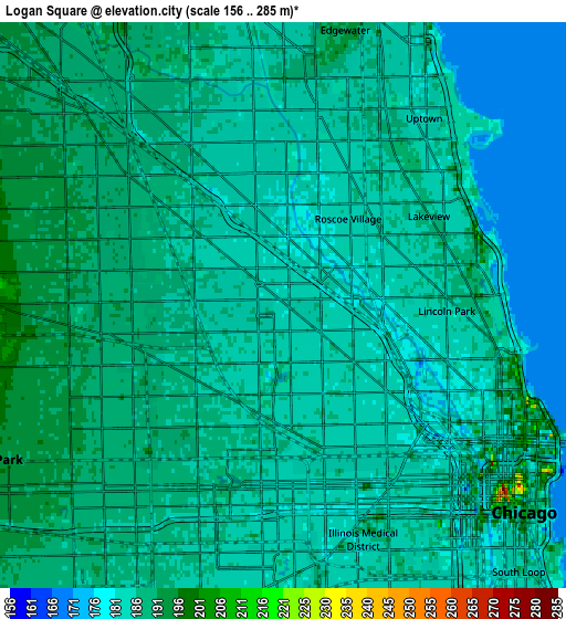 Zoom OUT 2x Logan Square, United States elevation map