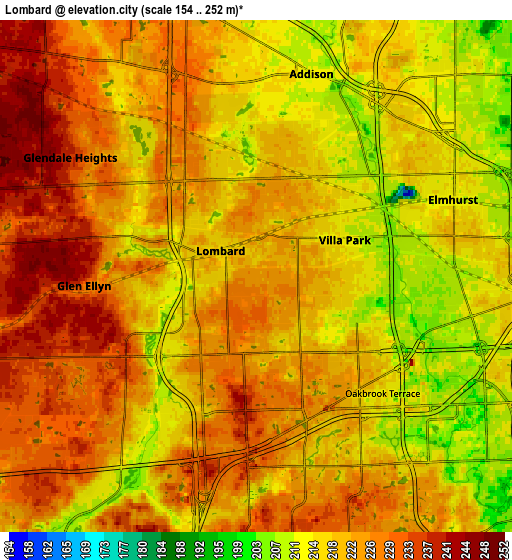 Zoom OUT 2x Lombard, United States elevation map