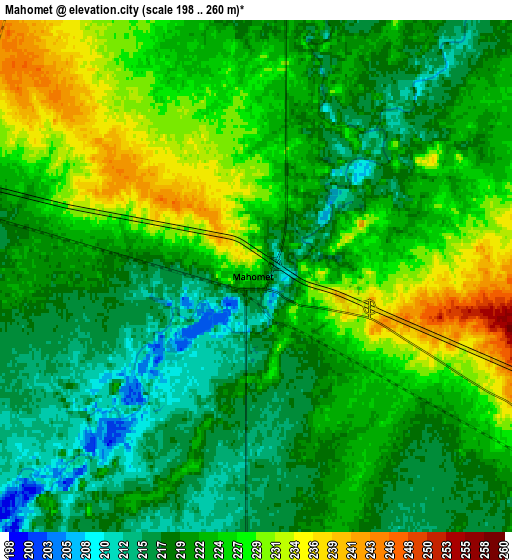 Zoom OUT 2x Mahomet, United States elevation map