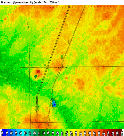 Zoom OUT 2x Manteno, United States elevation map