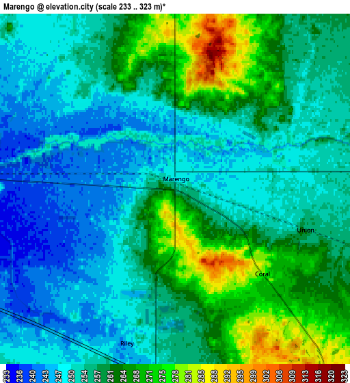 Zoom OUT 2x Marengo, United States elevation map