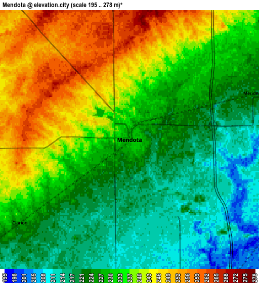 Zoom OUT 2x Mendota, United States elevation map