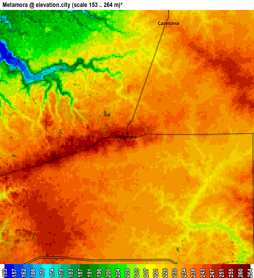 Zoom OUT 2x Metamora, United States elevation map