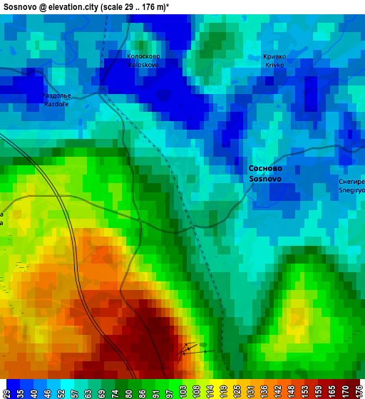 Zoom OUT 2x Sosnovo, Russia elevation map