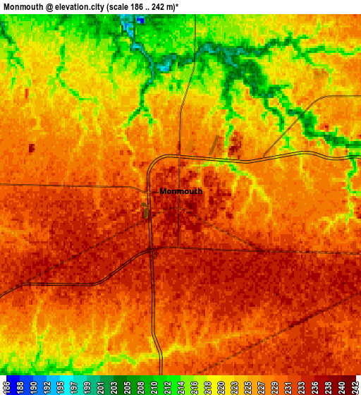 Zoom OUT 2x Monmouth, United States elevation map