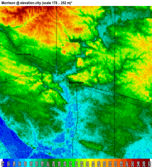 Zoom OUT 2x Morrison, United States elevation map