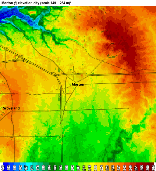 Zoom OUT 2x Morton, United States elevation map