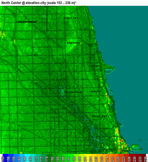 Zoom OUT 2x North Center, United States elevation map