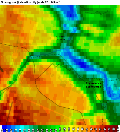 Zoom OUT 2x Sosnogorsk, Russia elevation map