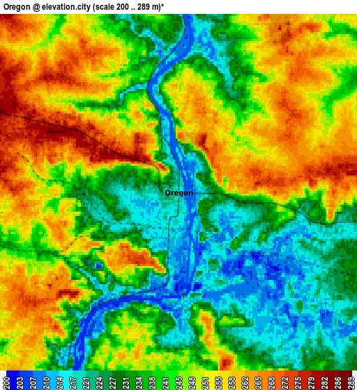 Zoom OUT 2x Oregon, United States elevation map