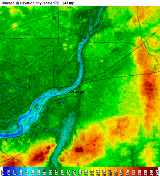 Zoom OUT 2x Oswego, United States elevation map