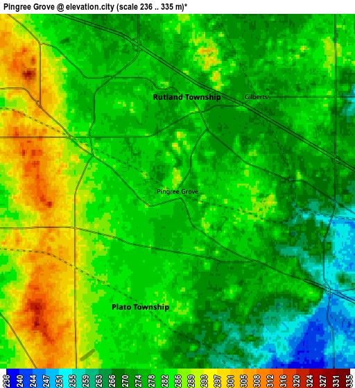 Zoom OUT 2x Pingree Grove, United States elevation map