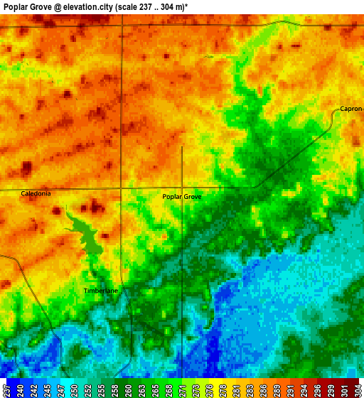 Zoom OUT 2x Poplar Grove, United States elevation map