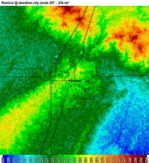 Zoom OUT 2x Rantoul, United States elevation map