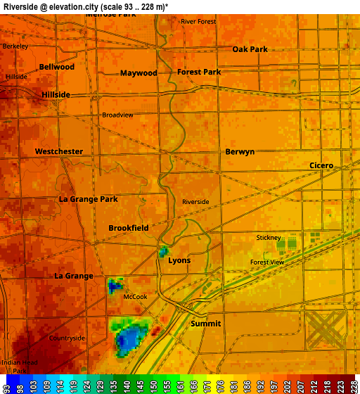 Zoom OUT 2x Riverside, United States elevation map