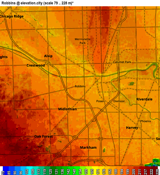 Zoom OUT 2x Robbins, United States elevation map