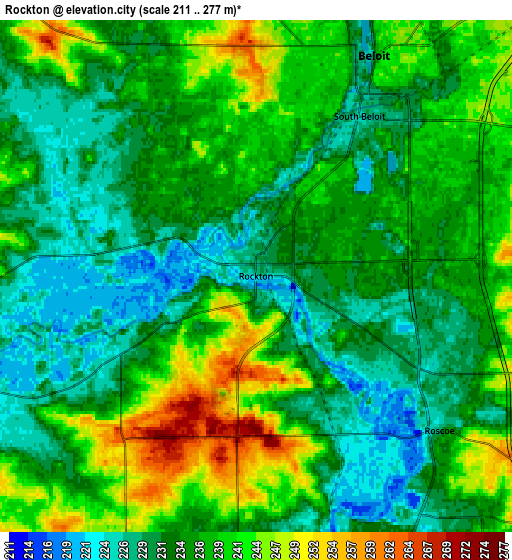 Zoom OUT 2x Rockton, United States elevation map