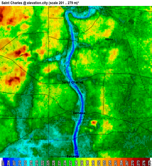 Zoom OUT 2x Saint Charles, United States elevation map