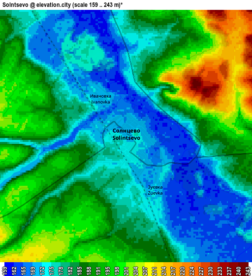 Zoom OUT 2x Solntsevo, Russia elevation map