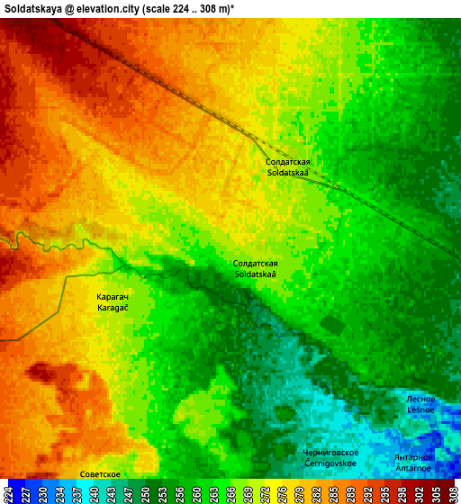 Zoom OUT 2x Soldatskaya, Russia elevation map