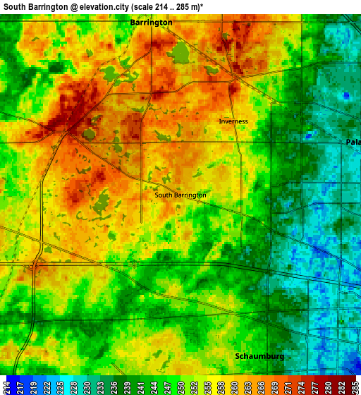 Zoom OUT 2x South Barrington, United States elevation map