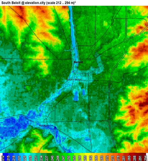 Zoom OUT 2x South Beloit, United States elevation map