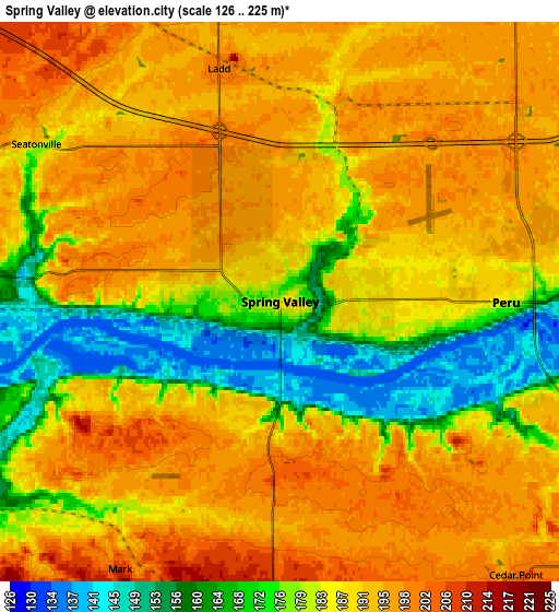 Zoom OUT 2x Spring Valley, United States elevation map