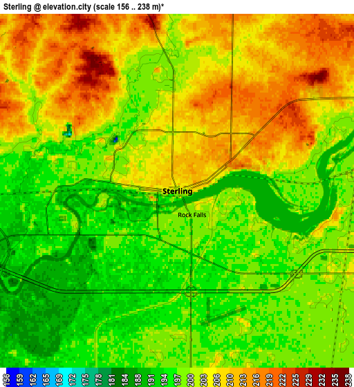 Zoom OUT 2x Sterling, United States elevation map