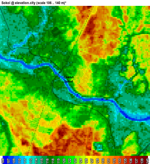 Zoom OUT 2x Sokol, Russia elevation map