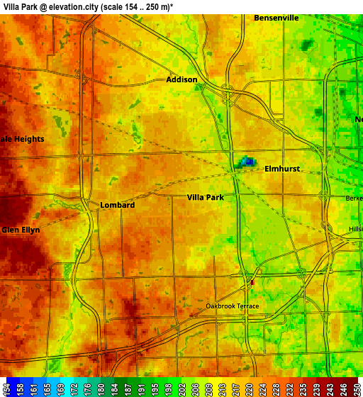 Zoom OUT 2x Villa Park, United States elevation map