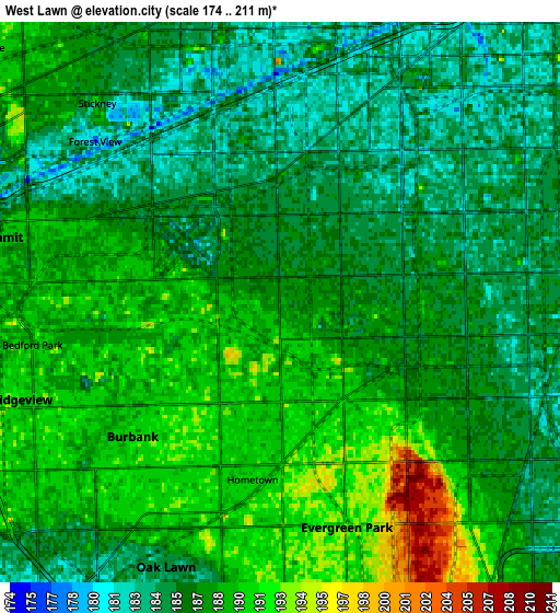 Zoom OUT 2x West Lawn, United States elevation map