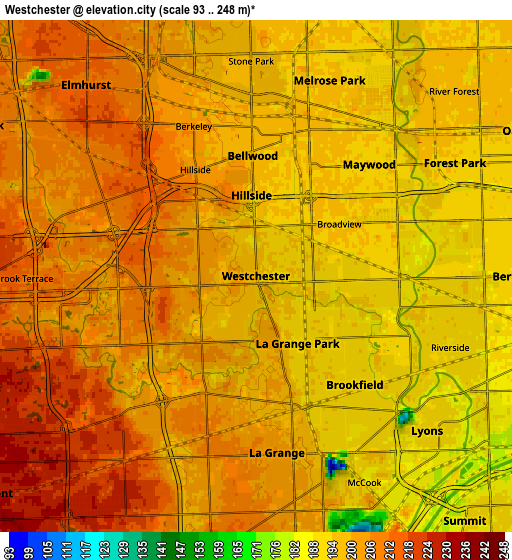 Zoom OUT 2x Westchester, United States elevation map