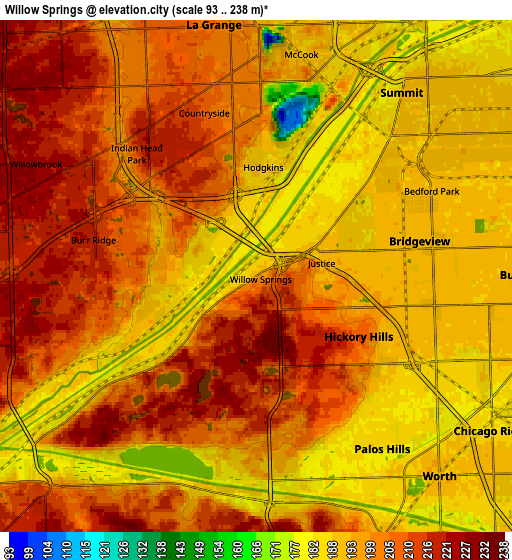 Zoom OUT 2x Willow Springs, United States elevation map