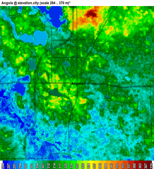 Zoom OUT 2x Angola, United States elevation map