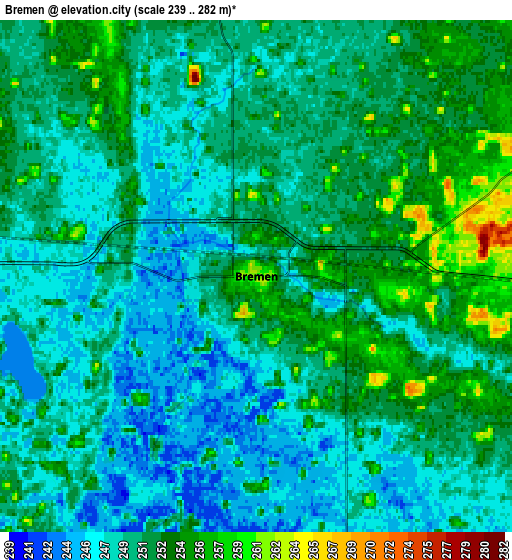 Zoom OUT 2x Bremen, United States elevation map