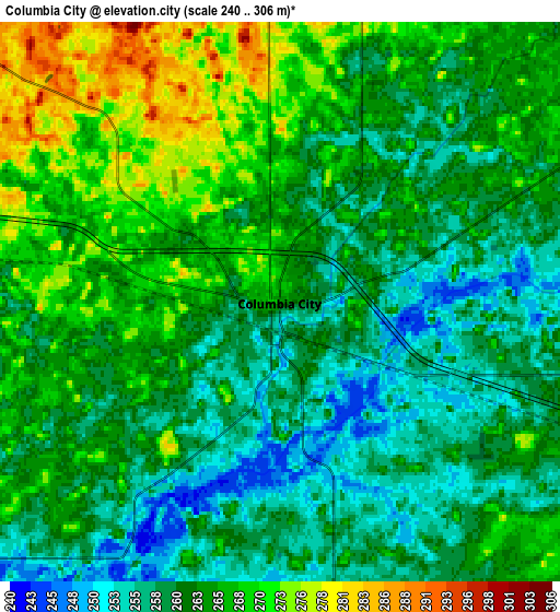 Zoom OUT 2x Columbia City, United States elevation map