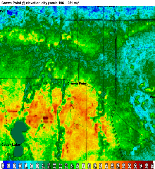 Zoom OUT 2x Crown Point, United States elevation map